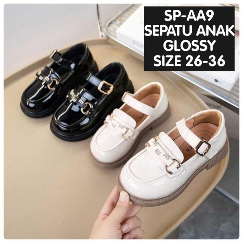 (LOLI-JKT) SP- AA9 SEPATU ANAK GLOSSY MWM TIMBUL MUTIARA PEREKAT  SIZE 26-36 0