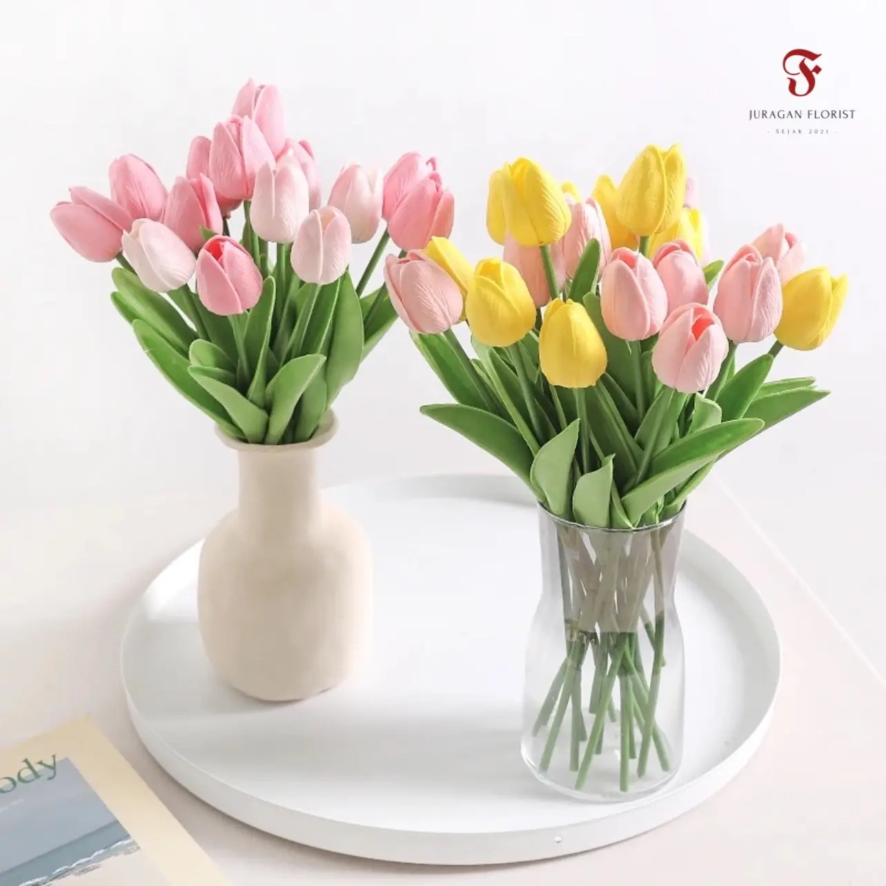Bunga tulip latex per tangkai bunga hias tulip artificial Dekorasi