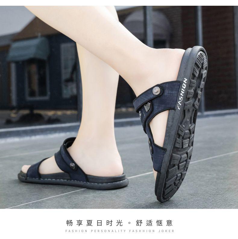 Product Introduction of Men's Sandals New Summer Driving Dual-use Non-slip Soft Sole Fashionable Stylish Trendy Lightweight Men's Sandals 30