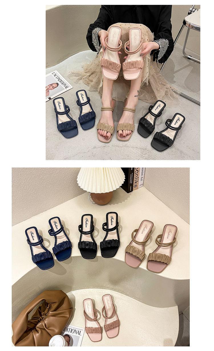 Product Introduction of 1PCS cool slippers women's autumn and summer fashion versatile thick heel non-slip outer wear Shoes Sandal 11
