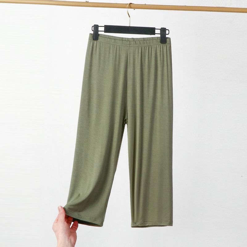 Product Introduction of Women's summer cropped pants modal thin home cotton plus large size high waist slim pajamas Loungewear Nightwear Womenswear Lingerie Homewear Pjs Trouser Basic Minimalist 13