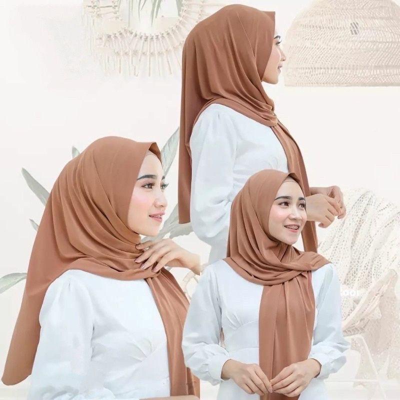 Segitiga Instan Jersey Premium Oval Premium Jilbab Muslim Kerudung segitiga  instan Hijab 2