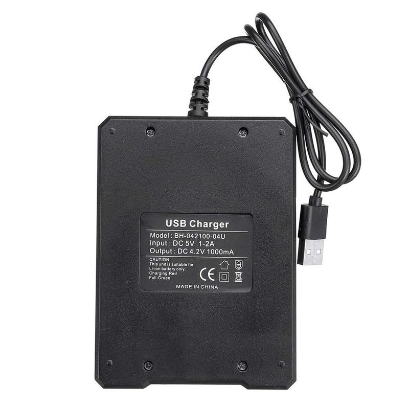 Bộ sạc pin Li-ion, AC 110V 220V, dành cho pin Có Thể Sạc Lại 18650 / 18500 / 16340 / 14500 / 26650, Bộ sạc USB thông minh, 4 khe cắm, Thích hợp để sạc 18650 7
