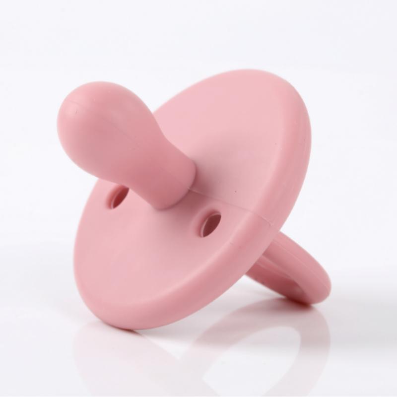 Baby Silicone Pacifier, Solid Color Soft Silicone Pacifier for Newborns, Newborns Teether, Baby Soothing Teether, Baby Tactile Training Teether 0