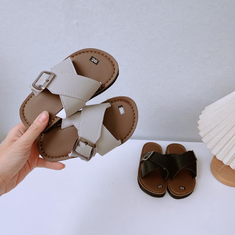 FORM CHUẨN Dép Lê Quai Chéo Phối Khóa Đế Siêu Nhẹ Cho Bé Trai K231