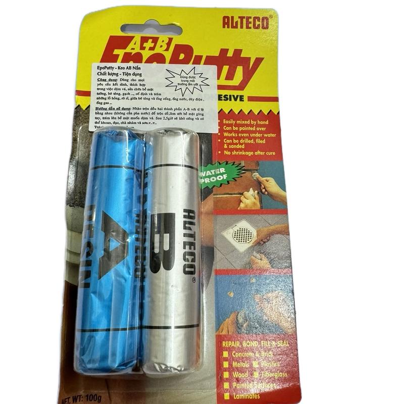 Keo A+B nắn EpoPutty, Keo Đất Sét A+B Siêu Cứng, Chịu nhiệt Cao, Dính chắc chắn trên mọi chất liệu.