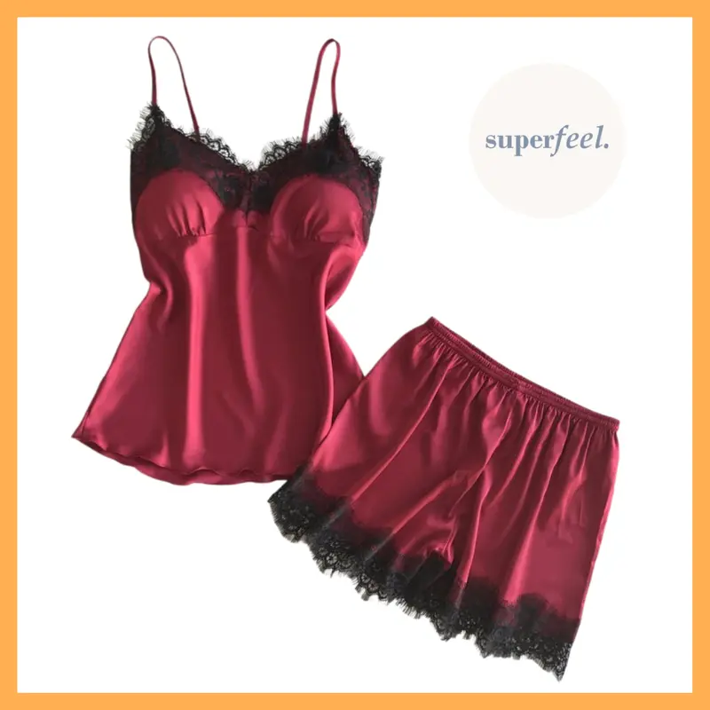 SFL LINGERIE SET PIYAMA TANKTOP & SHORTS CELANA DAN BAJU TIDUR MURAH GROSIR CLEARANCE WANITA PEREMPUAN LADY REMAJA DEWASA ALL SIZE  102 2