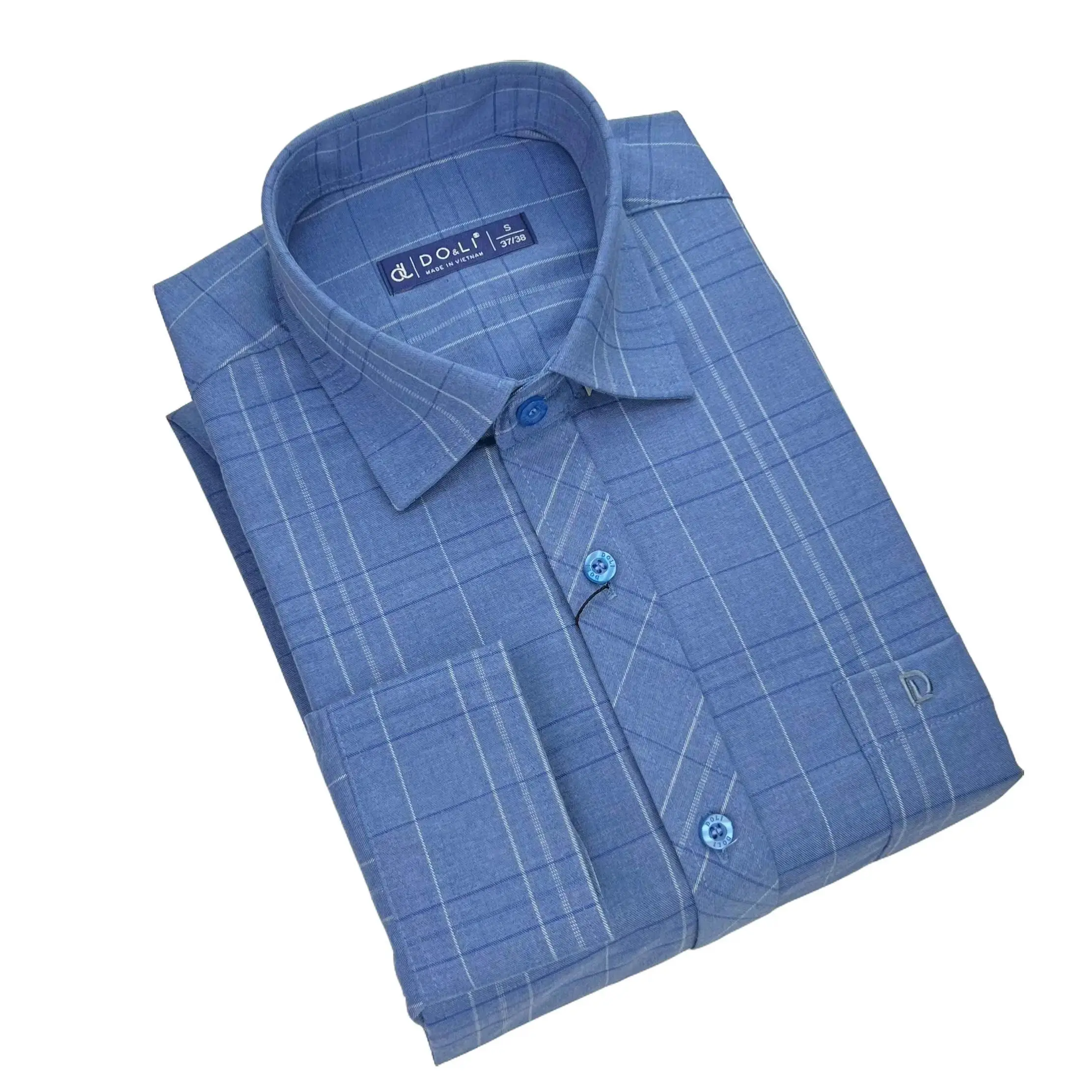 Áo Sơ Mi Nam Dài Tay Trung Niên DO&LI Kẻ Karo Chất Liệu Bamboo - Menswear Shirt Có Cổ Jean