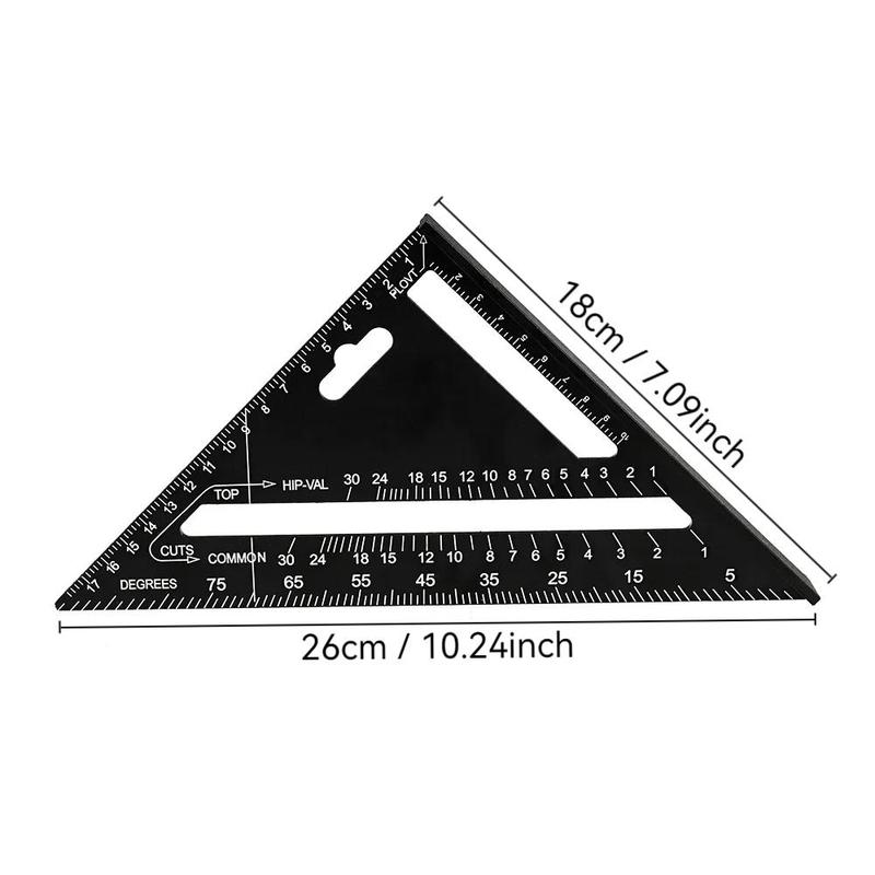 7 Inch Aluminum Alloy Triangle Ruler, Multifunctional Triangle Tool, Precise Angle Measuring Tool, Woodworking & Drawing Tool 1