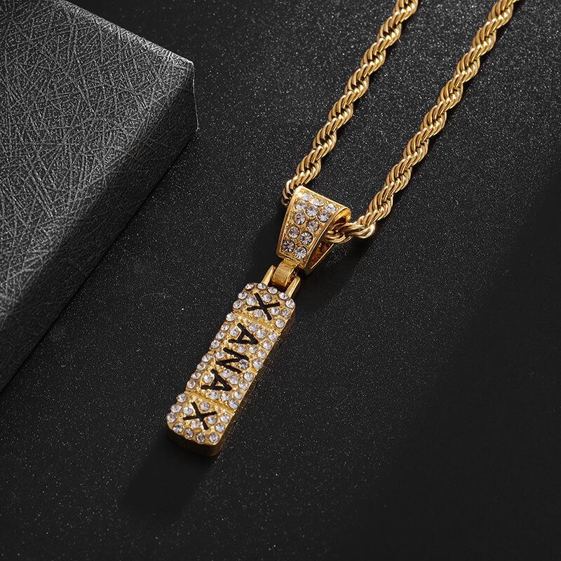 Product Introduction of Personalized and exaggerated trend set with full diamonds necklace punk men's hip hop necklace 6