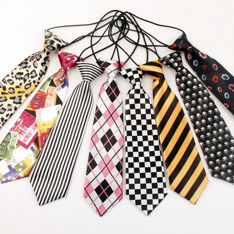 New Student Children Printed Small Necktie Polyester Performance Leisure JK Cartoon Contraction Band
