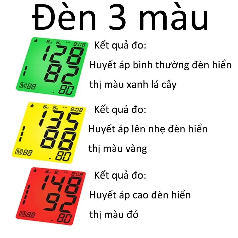 Phát bằng tiếng việt Máy Đo Huyết Áp điện tử máy đo huyết áp cổ tay Đo tự động nhịp tim và huyết áp 3