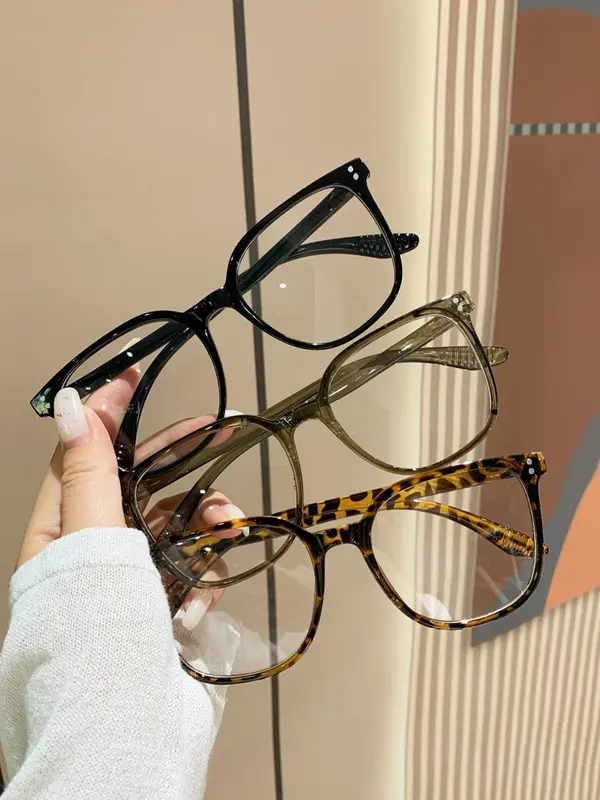 Simple Square Frame Eyeglasses for Women & Men, Summer Eyeglasses for Work, Daily Clothing Decor, Student Daily Use, Girlfriend Gifts 2