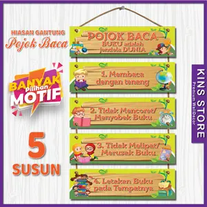Paradise - 20x35Cm - Dekorasi 5 Susun Tema Pojok Baca Kelas Tipe Gantung (Kd: SSP)