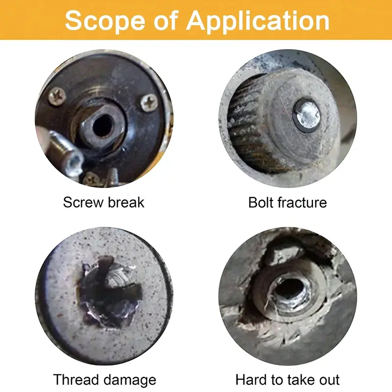 Damaged Screw Extractor Set, High Speed Steel Screw Extractor Set, Professional Broken Bolt Removal Tool Set, Industrial Grade Anti-breakage High Hardness Screw Extractor Equipment 5