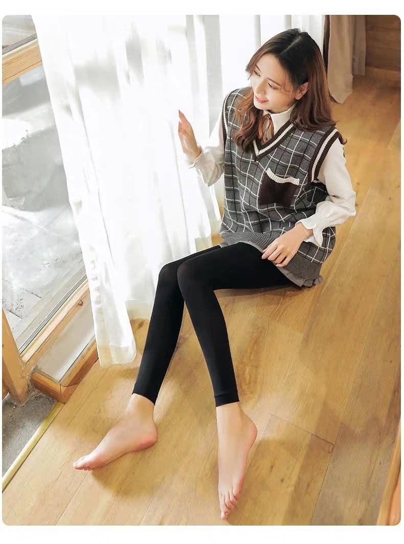 Product Introduction of Quần Tất Quần Legging, Thời Trang Ins Của Phụ Nữ, Có Thể Mặc Ngoài Trời, Chống Vón Cục, Mỏng, Quần Legging Cropped Xén, Tất Nữ Nhung Lịch Women 14