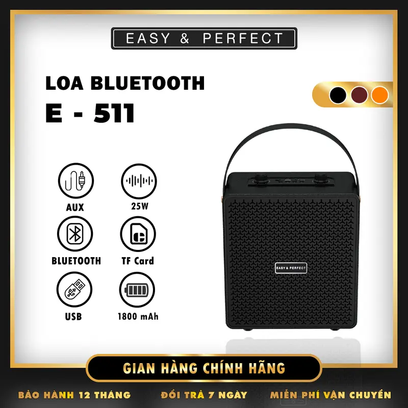 [E&P] KHÔNG KÈM MIC Loa Bluetooth Nghe Nhạc E-511, Công Suất 25W Nghe Nhạc Cực Hay Âm Thanh Lớn Sống Động, Pin Trâu, Chính Hãng BH 12 Tháng Củ Loa 0