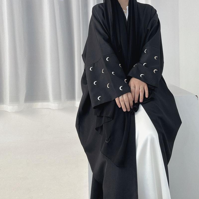 Product Introduction of Muslim 2025 Dubai Middle East Turkey Embroidery Elegant Cardigan Dress Robe Breathable Sunscreen 18