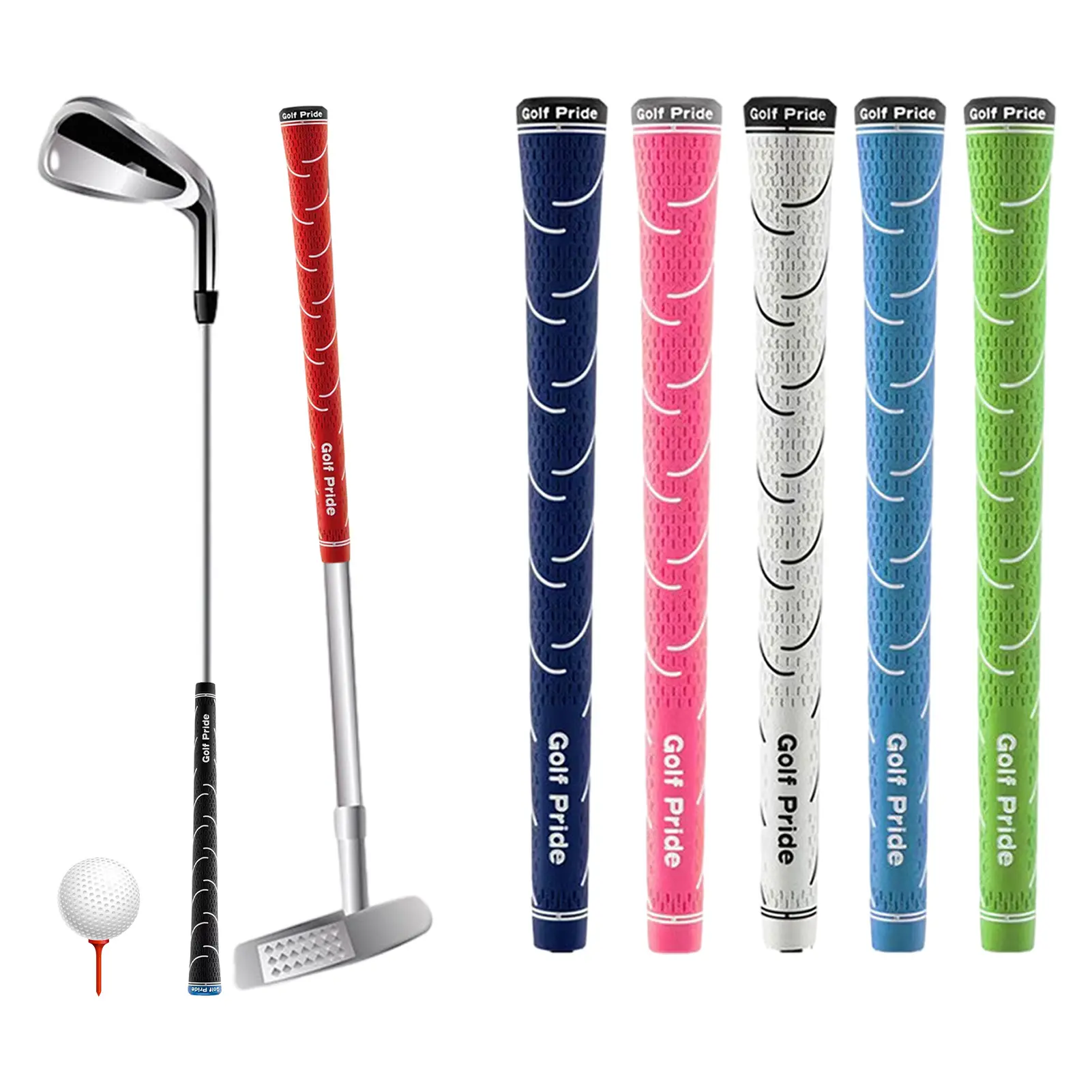 Universal Golf Club Grip Non-slip Soft Texture Good Flexibility Vibrant Color Standard Rubber Golf Club Handle Sports Supplies