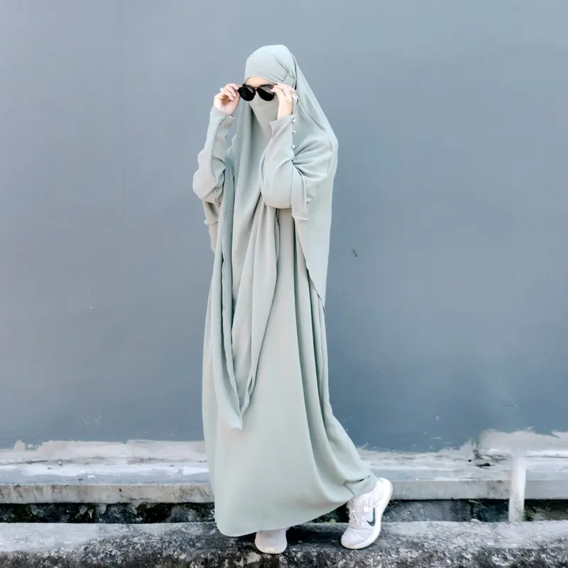GAMIS Syari Abaya Muslim Wanita Inara Tanpa Khimar Model Turki Arab Dress Maxi Dewasa Crinkle Airflow Premium Jumbo Oversize Hitam Polos 3