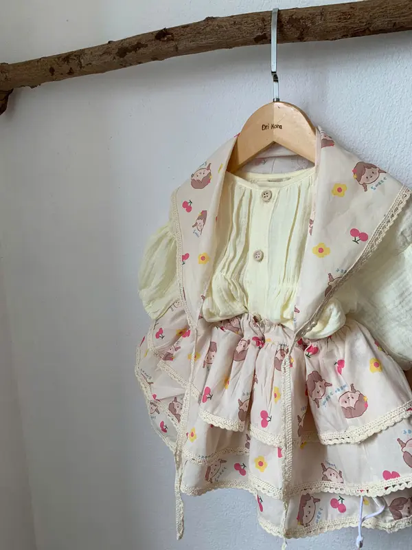 set váy công chúa cho bé gái có tặng kèm khăn chất vải mềm đẹp 0