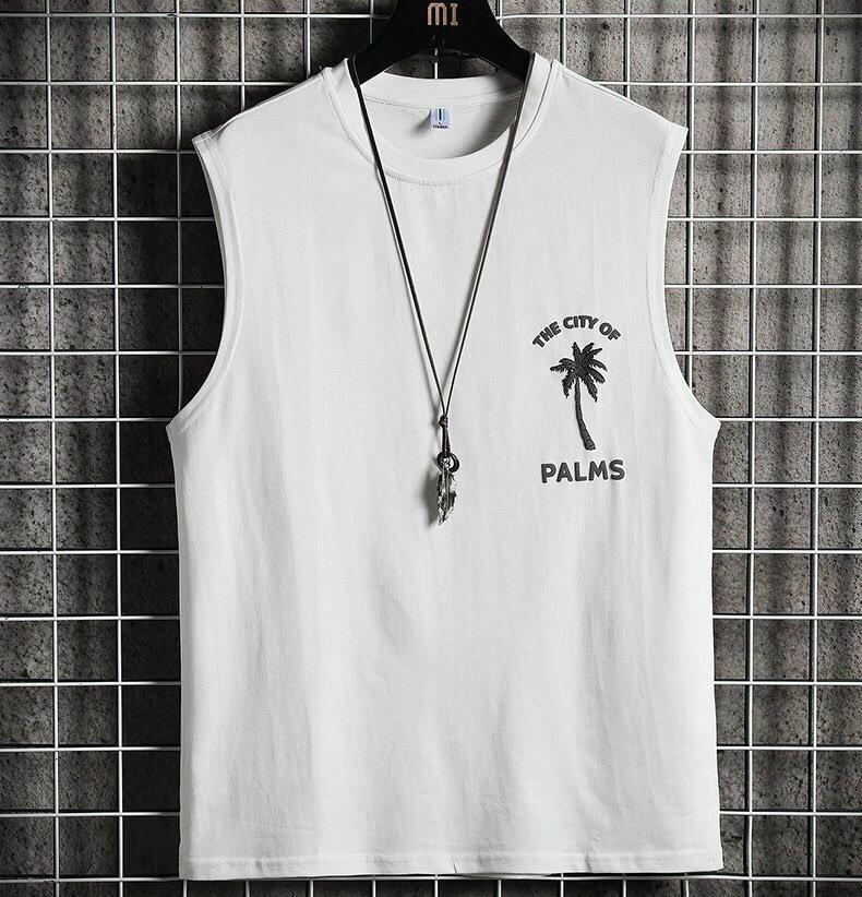 Product Introduction of Áo thun balo tanktop in hình nổi  cây dừa Nam Menswear có thể giặt máy đơn giản 9
