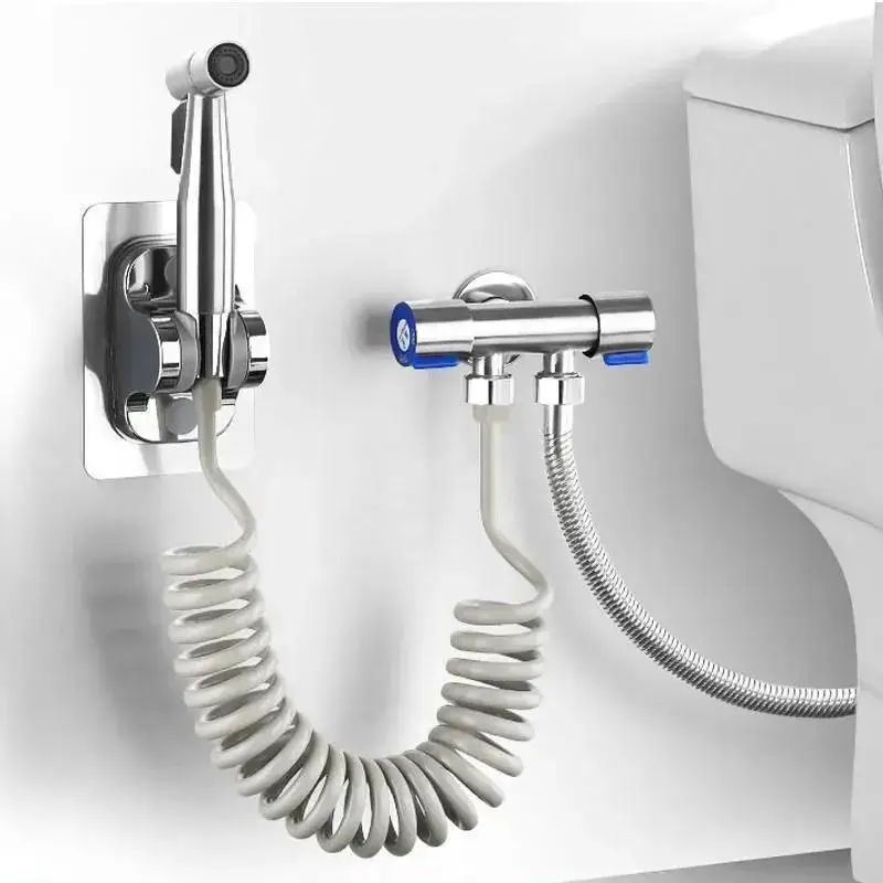 Stainless Steel Handheld Bidet Sprayer Set, Closestool Wash Showerhead for Enhanced Bathroom & Toilet Cleaning, Durable & Water-saving Design with 78inch Pipe Hose