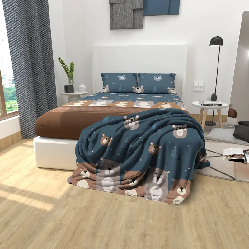 BUNDLING SET - Valenita Sprei set dan Selimut Bulu 1