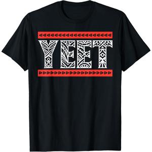 Camiseta negra con diseño abstracto 2D – estilo urbano alternativo, ideal para hombre y mujeriNexTech Yeet Tribal Art Funny Saying Meme Slang - Camiseta para hombre y mujer