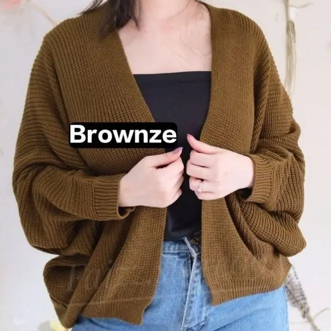 Cardigan Rajut Oversize Batwing Atasan Wanita Premium Store09 Murah Fit Tangan Knitwear Panjang Outer Baju Sweater Kardigan