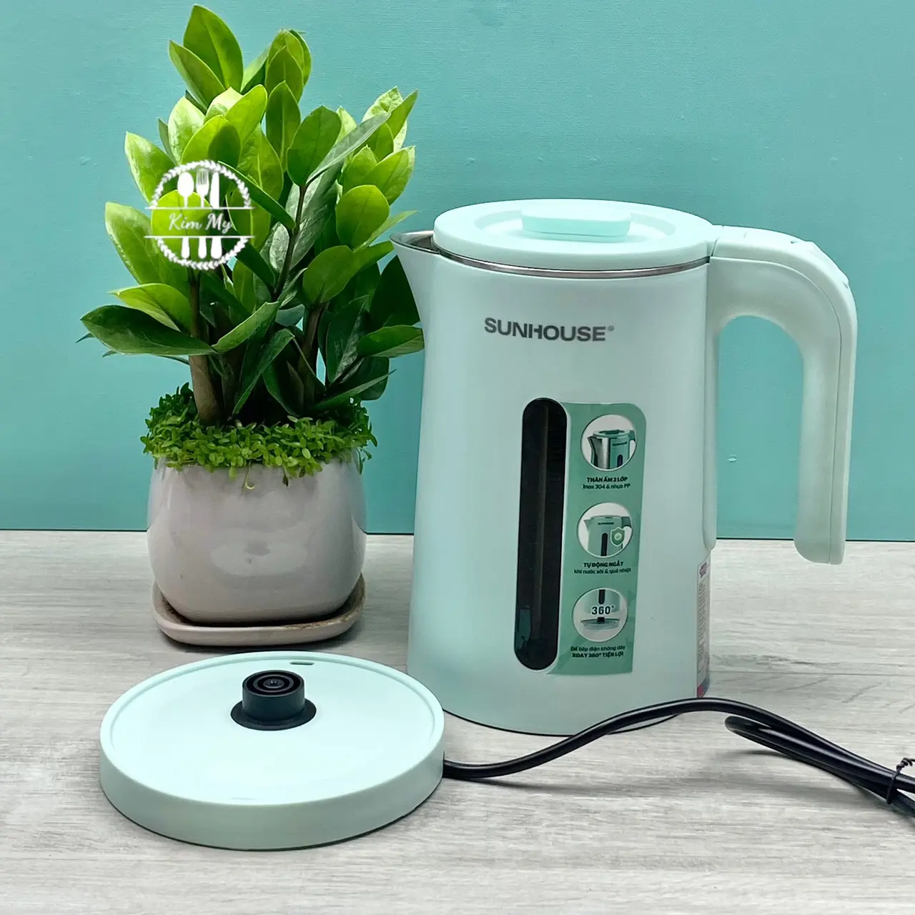 Ấm đun siêu tốc 2 lớp an toàn Sunhouse 1351