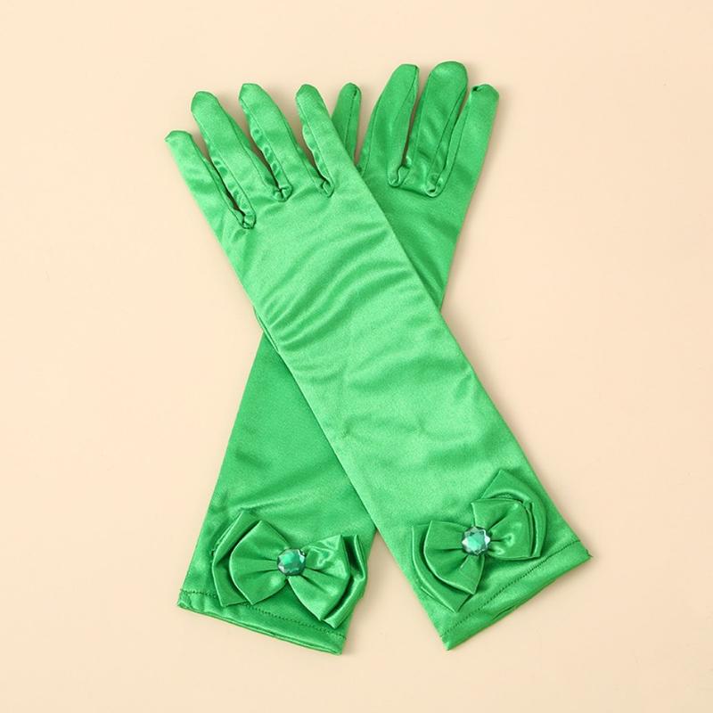 Product Introduction of Children's Princess Long Gloves, Girls' Birthday Party Princess Elsa Anna Accessories Long Finger Set 5