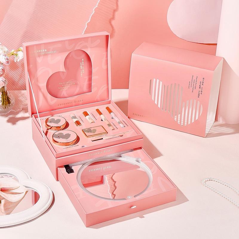  Bộ trang điểm RB23 10 món phấn nước phấn mắt phấn phủ nhũ sáng son môi masscara kẻ mày kẻ mắt che khuyết điểm gương trang điểm kèm túi Mỹ Phẩm Son Son Môi Cosmetic 