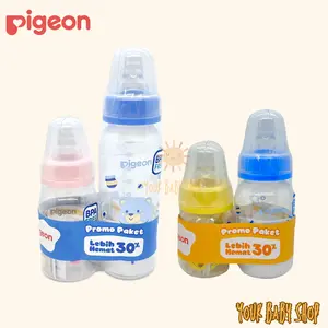Botol Dot Susu Bayi Pigeon Bundle isi 2 Slim Neck Peristaltic Ulir Newborn Baby Bottle PP BPA Free