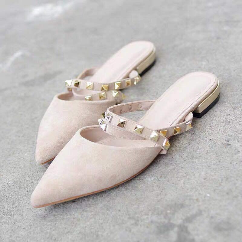 Dép Bít Mũi Cho Nữ, Thời Trang, Dễ Phối Đồ, Mũi Nhọn, Đế Bằng, Phong Cách Hàn Quốc, Thích Hợp Cho Mùa Xuân Và Mùa Hè, Hàng Mới Về 2025 6