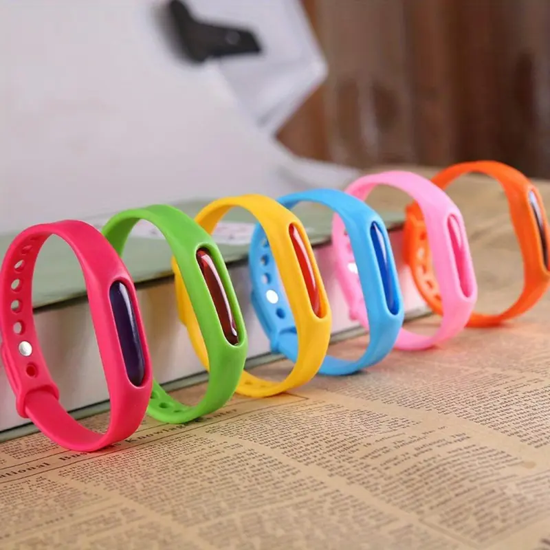Random Color Silicone Mosquito Repellent Bracelet, 5 Counts Adjustable Mosquito Repellent Wristband, Personal Care Product for Home, Travel, Outdoor Activities 7