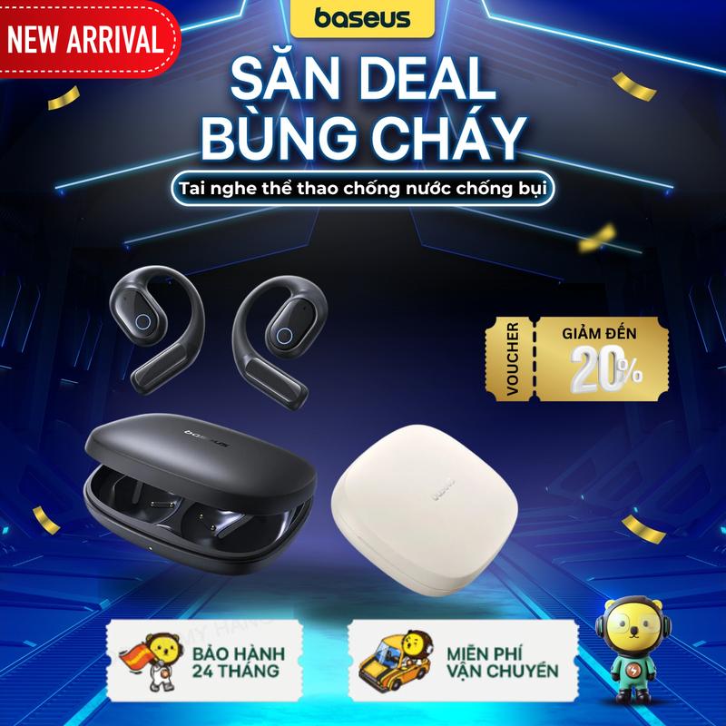 Tai nghe Thể thao Không dây Baseus Eli 10i Fit - Tai nghe Nhét Tai, Nghe Nhạc chống bụi chống nước thiết kế Open-Ear TWS Bluetooth 5.4