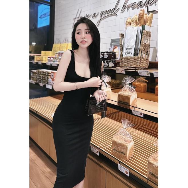 Đầm body 2 dây to xoắn hở lưng có mút chất thun borip thích hợp mặc đi làm đi chơi đi tiệc phù hợp với mọi phong cách Nữ 3
