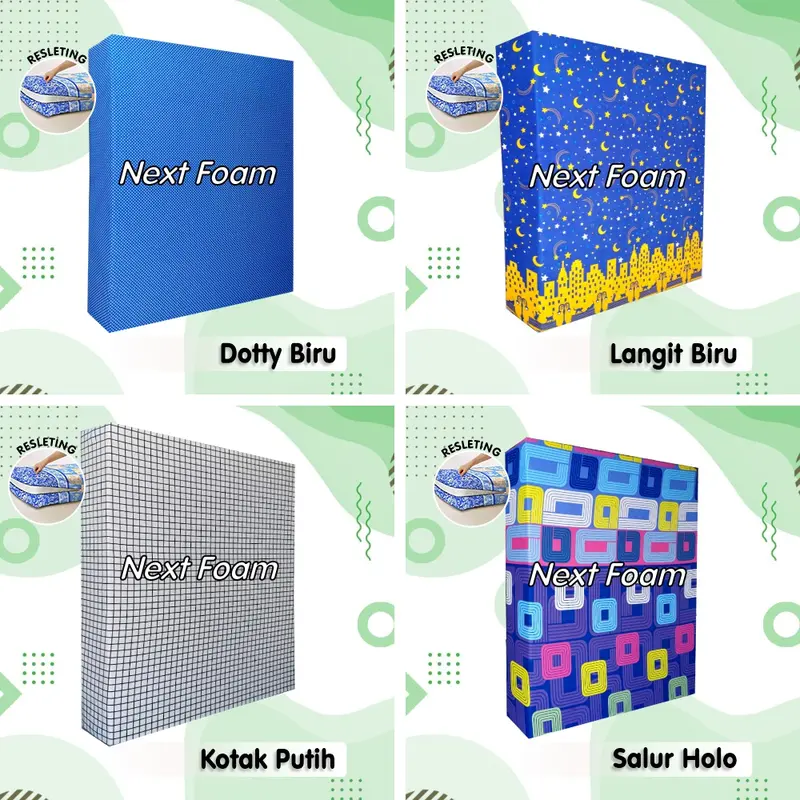 Sarung Kasur Busa Resleting Tebal 40 cm / Cover Kasur Busa Inoac / Sprei Resleting 6