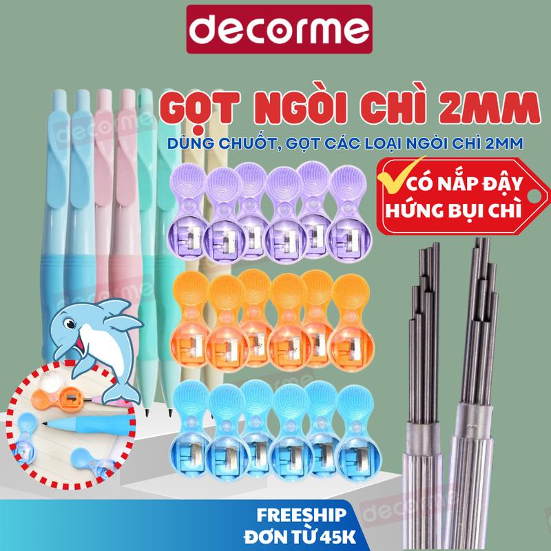 Gọt ngòi bút chì mini 2mm đồ chuốt bút chì bấm Decorme gọt chì tiện lợi cho học sinh giá rẻ - Lưỡi thép sắc bén không gỉ