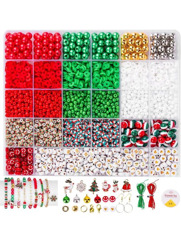 Random 18 Colors Clay Bead Kit, 1 Set DIY Jewelry Making Kit, Including Letter Beads & Spacer Beads for Girls, DIY Jewelry Crafts Gifts 2