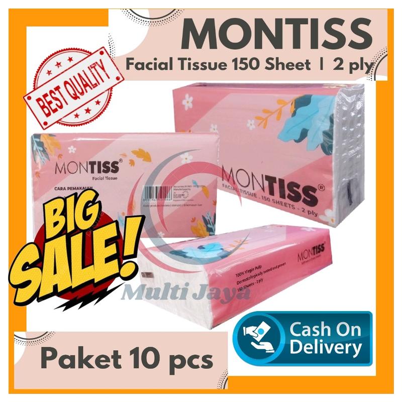 Product Introduction of [ PAKET 10 PCS ] Tissue montiss 150 sheet 2 ply | tissue wajah Lembut 2 Lapis 3