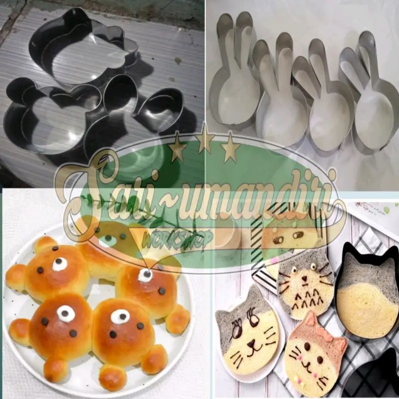 Ring Roti Karakter/Cetakan Cireng isi/Ring Karakter/Ring Kue/Ring Hotdog/Ring burger Bulat Cetakan Set 1