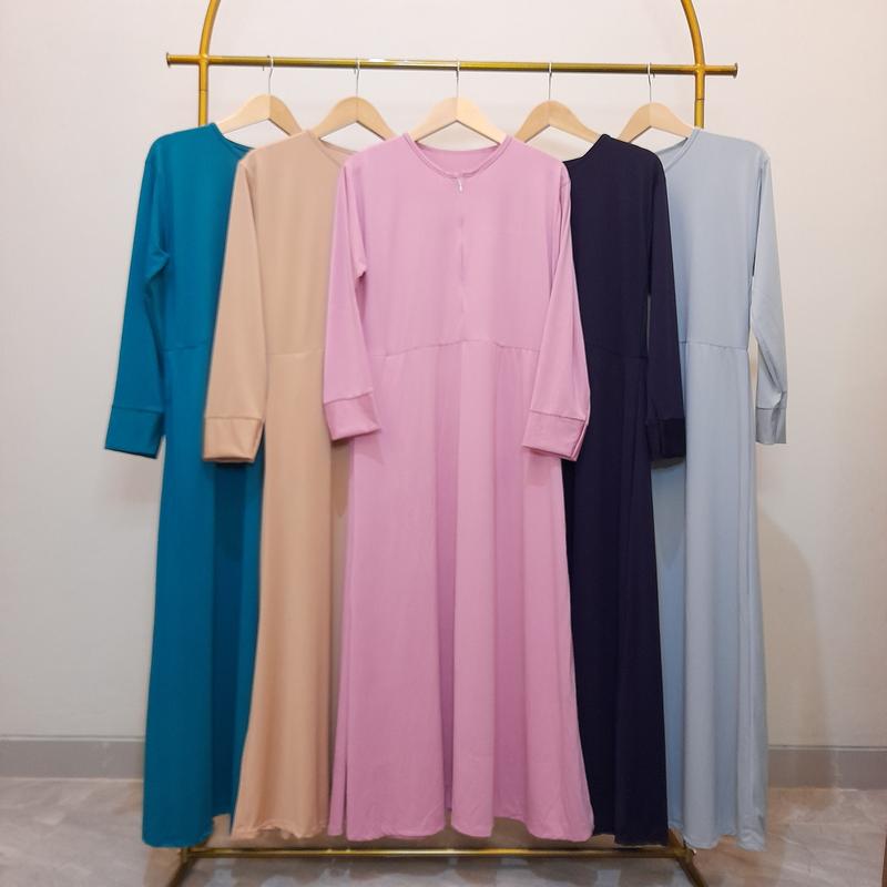 Product Introduction of Gamis Jersey Polos Premium Bahan Adem Melar Busui Ada Sakunya Buat BB 50-90 kg 42