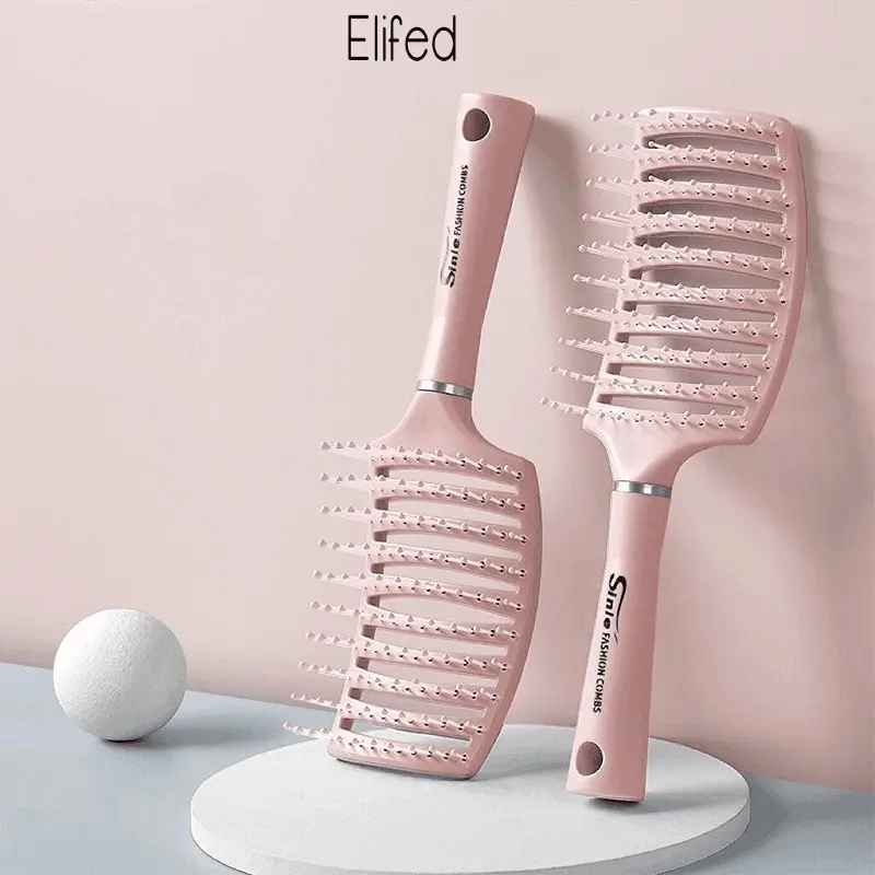 Scalp Massage Women's Hair Brush Large Curved Curly Detangler Combs For Hair Salon Style Hairdressing Tools Barber Accessories