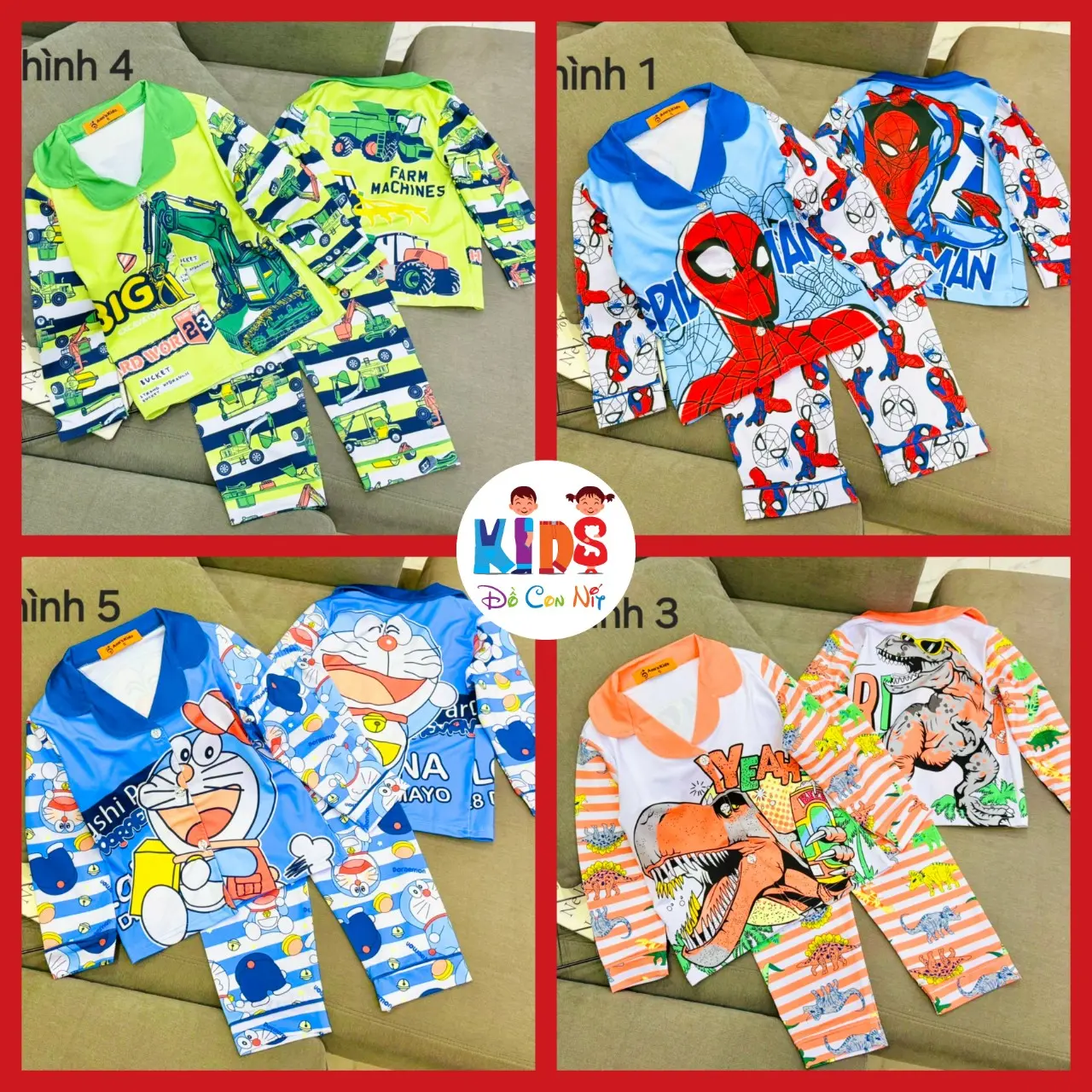 (20-40 ký) Bộ Pizama tay dài thun lạnh cho bé trai - Đồ bộ trẻ em Cotton