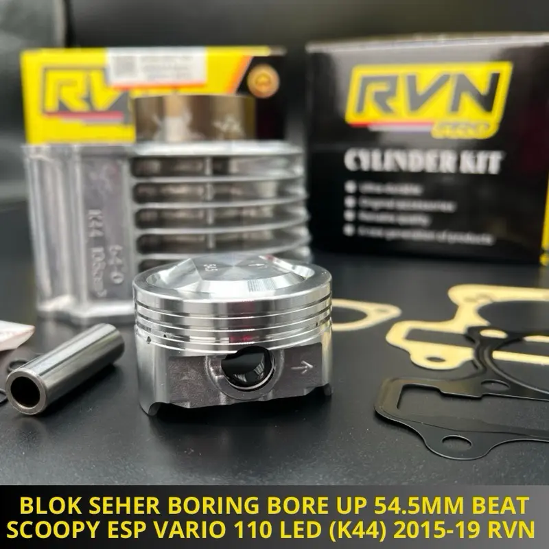 BLOK SEHER BORING PAKET BORE UP BEAT POP BEAT ESP SCOOPY ESP K44 VARIO 110 LED STATER BEAT STREET 2015 2019 54.5MM 54.5 MM RVN THIAILAND 8