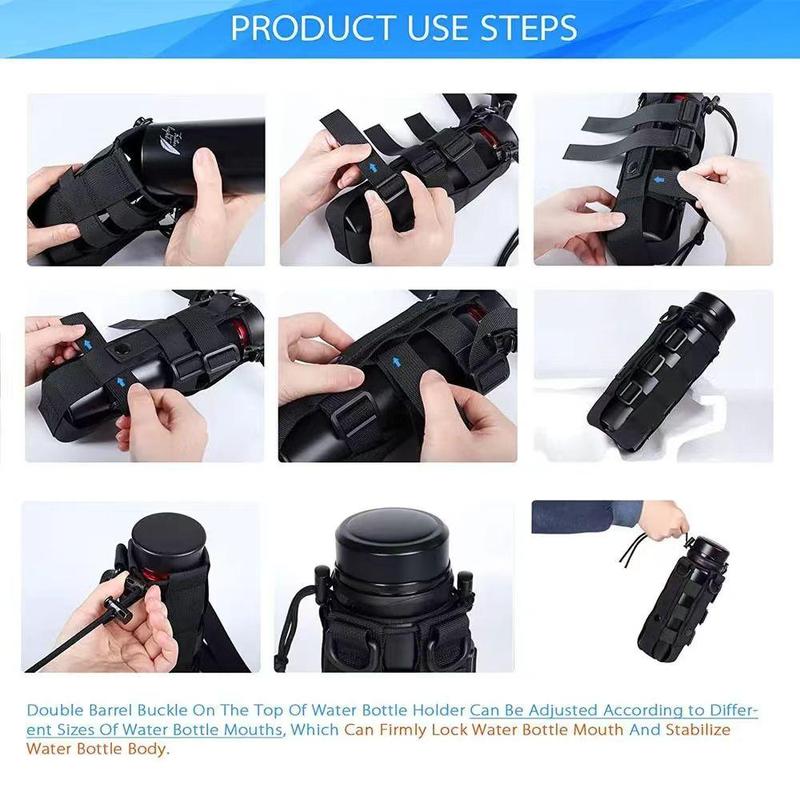 Molle Water Bottle Holder Bag, 1 Count Adjustable Waist Bag, Molle Bag for Outdoor Camping Hiking 3