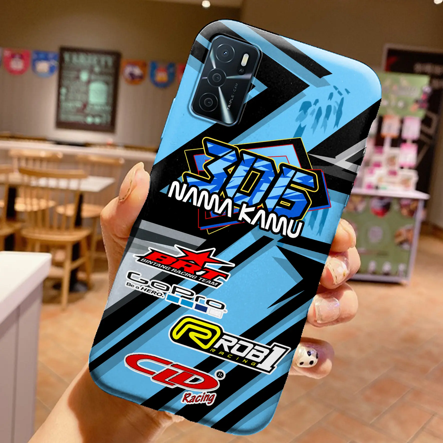 [BGSC-28] Casing Case Racing Softcase Untuk Type Handphone OPPO A16 - CASE RACING CUSTOM NAMA DAN NOMOR SENDIRI Kesing Smartphone Hardcase