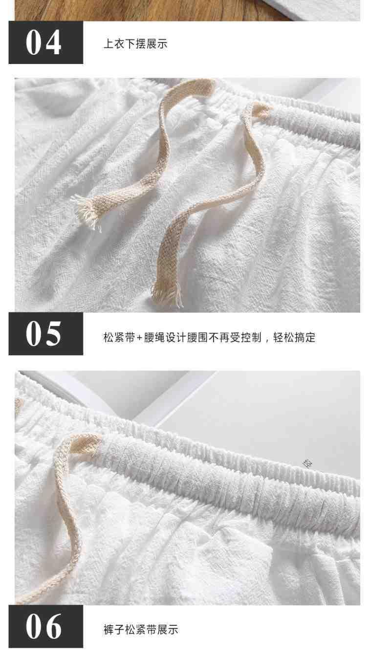 Product Introduction of Bộ Đồ Vải Lanh Mùa Hè, Dành Cho Nam Giới, ngắn Tay Áo, Quần Đùi, Phong Cách Trung Quốc, Cỡ Lớn, Áo Phông Cotton Và Vải Lanh Dáng Rộng, Bộ Đồ Hai Mảnh, Thời Trang Nam, T， Menswear 11